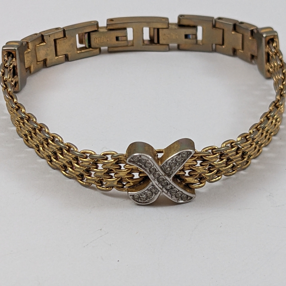 Vintage Chain Bracelet With Crystal X